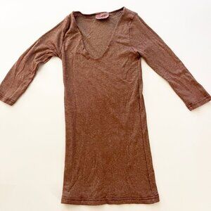 Women’s Orange/Rust Michael Stars One Size Fits Most Long Sleeve Super Slim